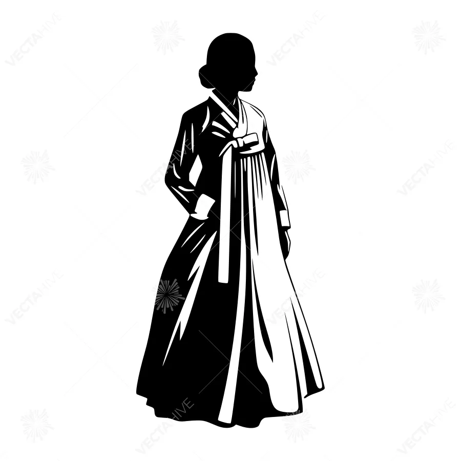 Korean Hanbok Silhouette - Black & White Fashion