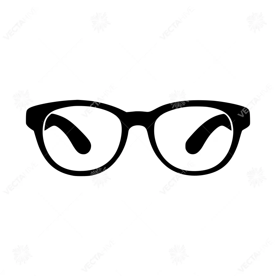 Black Glasses Icon - Vector Illustration