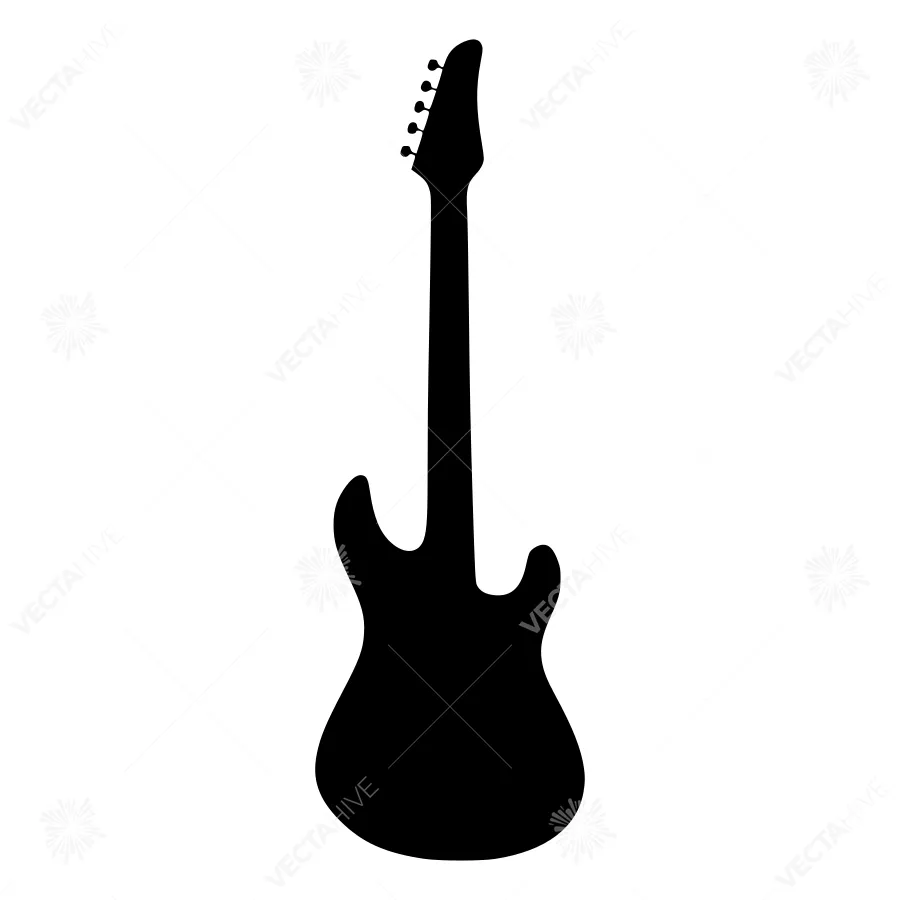 Silhouette Guitar Music Vector Graphic