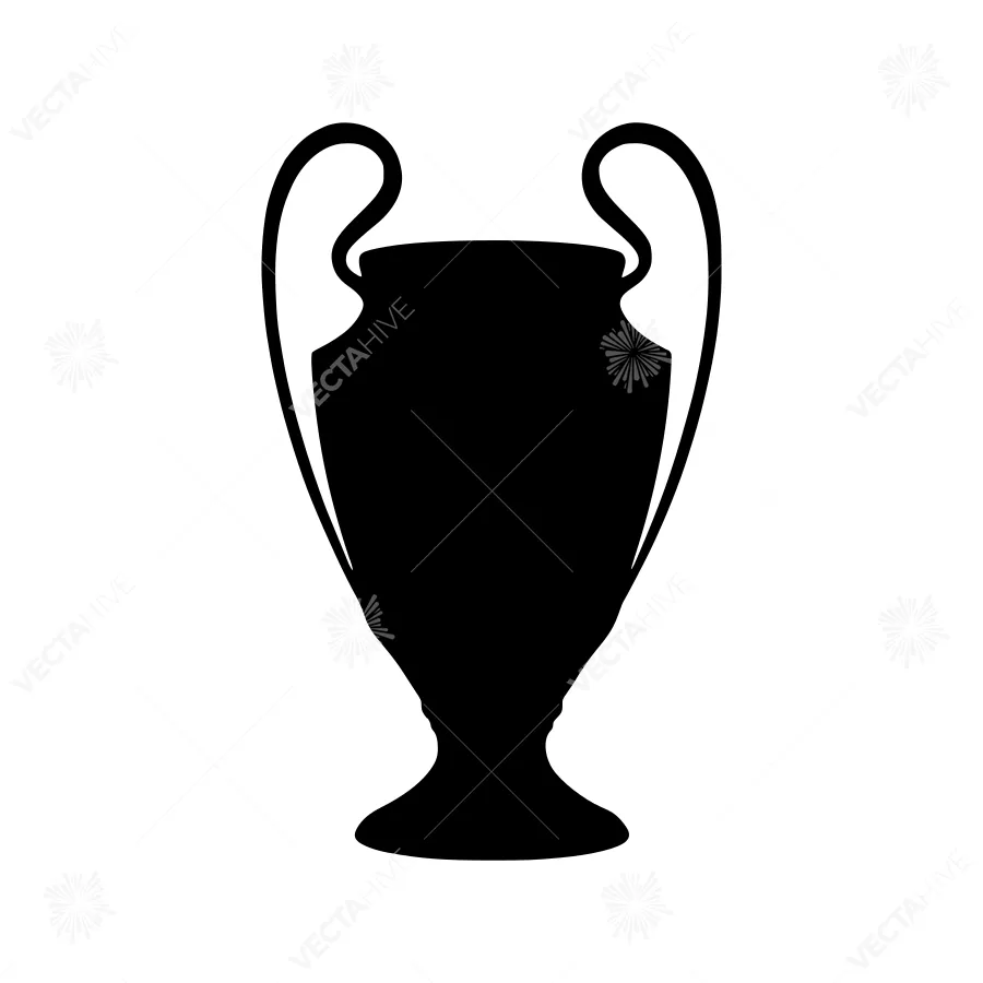 Black Trophy Cup Icon - Vector Illustration