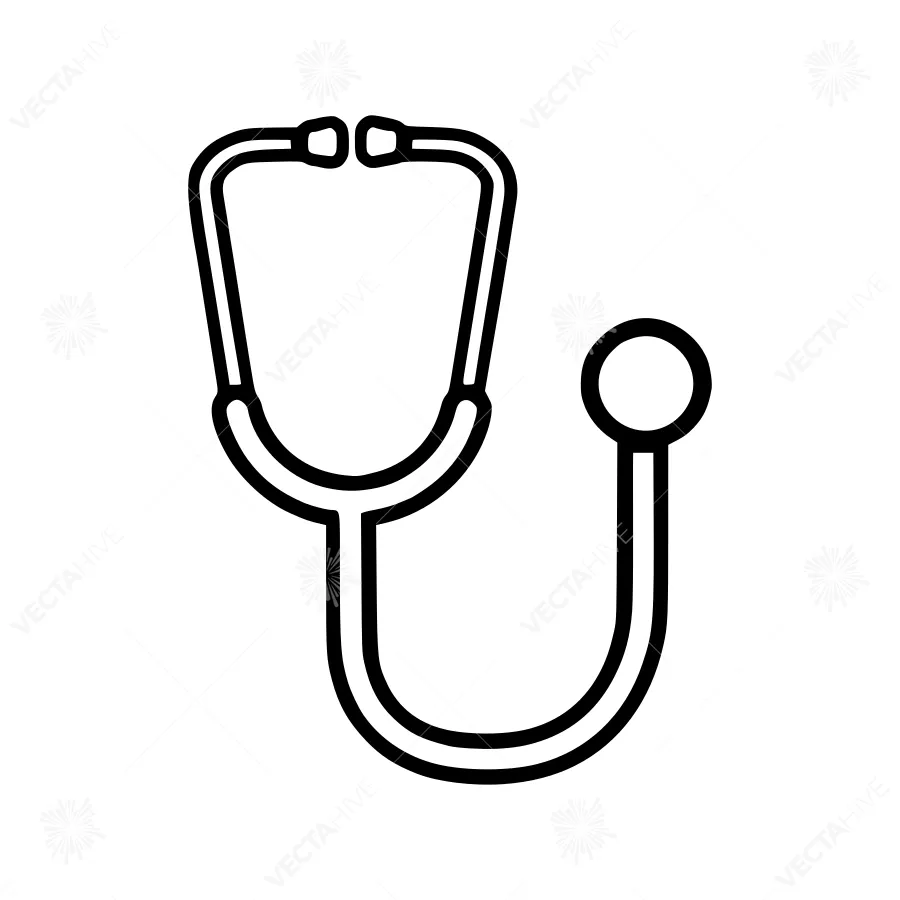Medical Stethoscope Icon - Line Art
