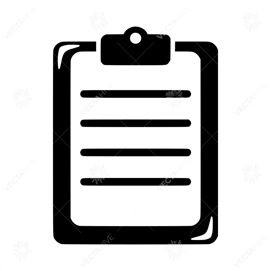 Clipboard Icon - Simple Black Outline