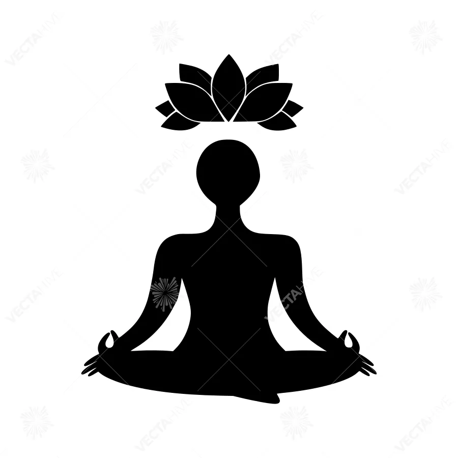 Silhouette Meditation Lotus Icon