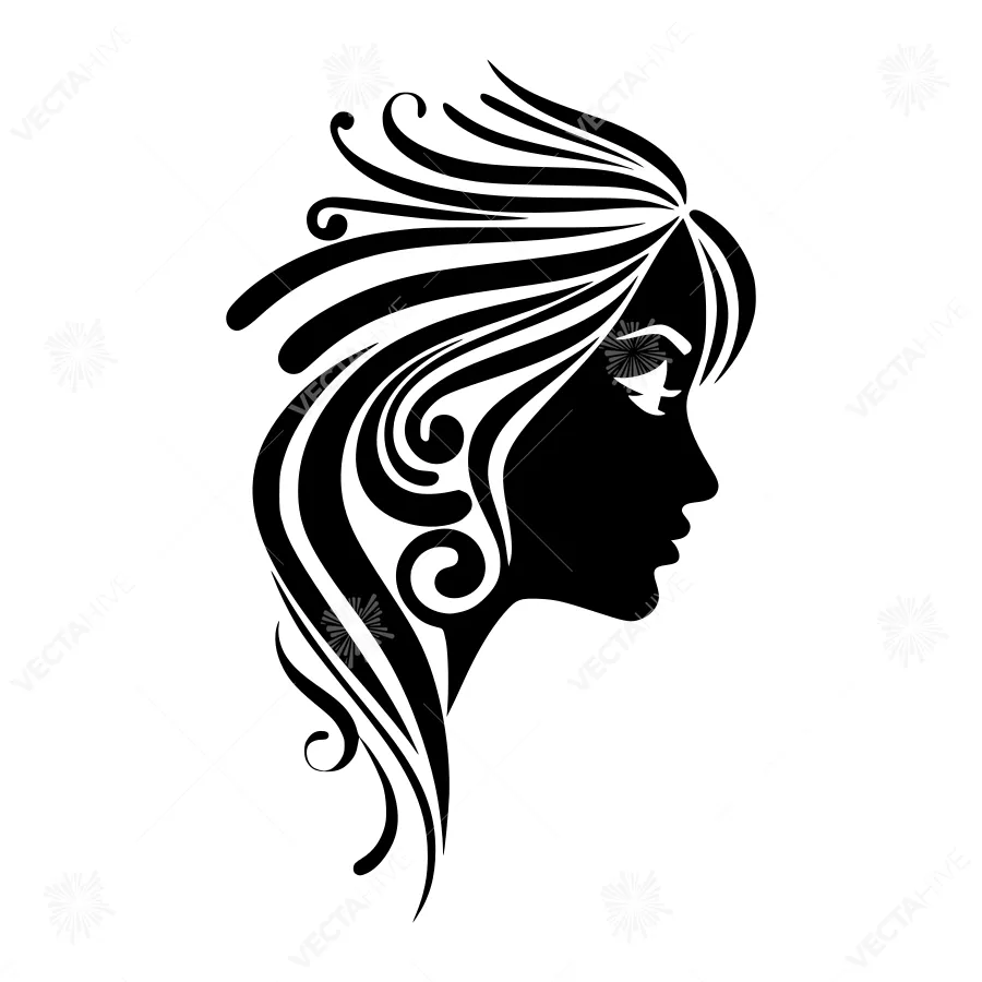 Elegant Black Woman Silhouette Beauty Portrait