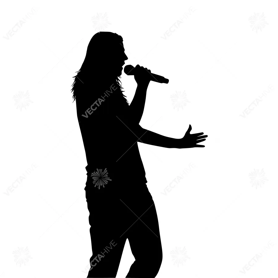 Silhouette Singer Microphone Performance
