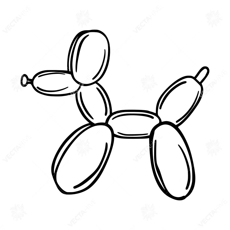 Cartoon Dog Balloon Illustration