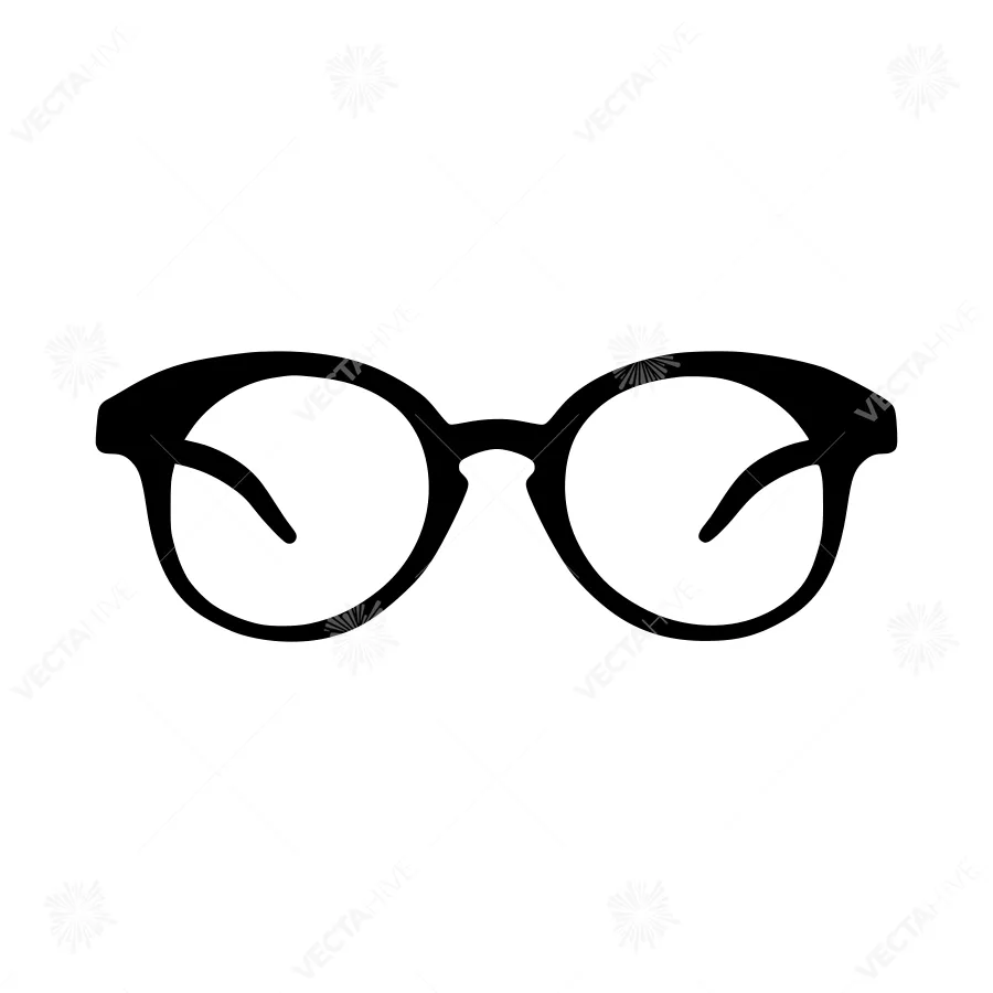 Black Glasses Icon - Vector Illustration