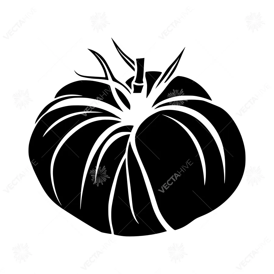 Black Tomato Silhouette Vector Illustration