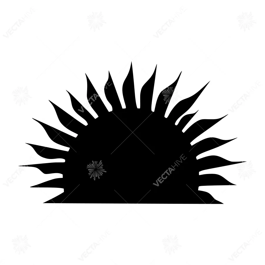 Black Sun Silhouette Vector Graphic