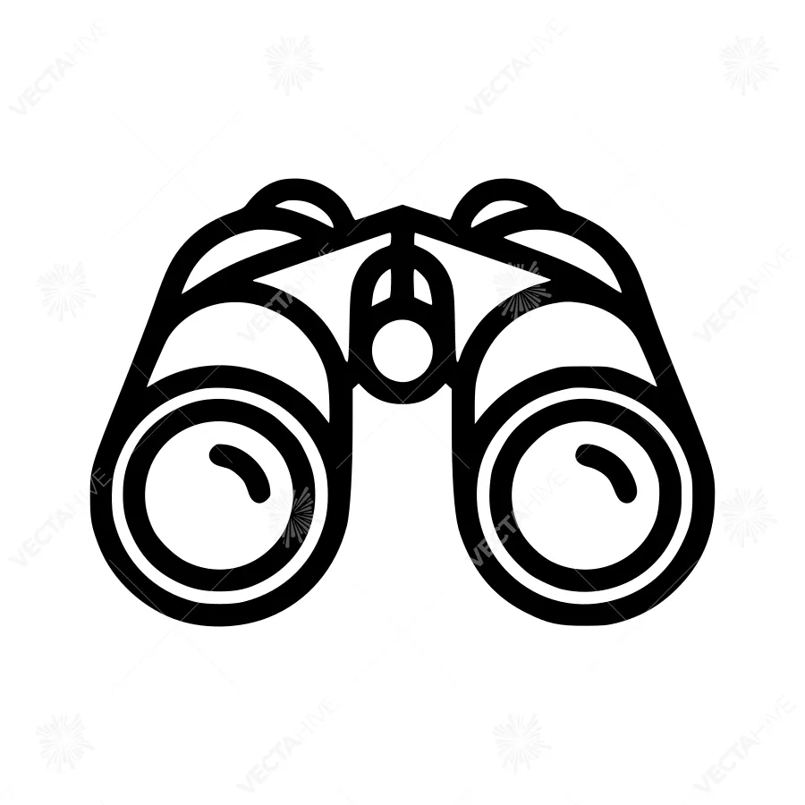 Black Binoculars Icon - Vector Illustration