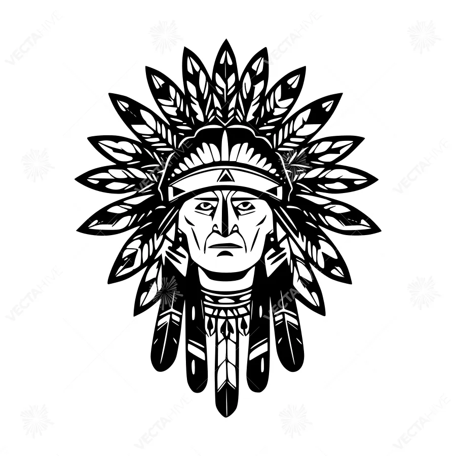 Native American Headdress Silhouette