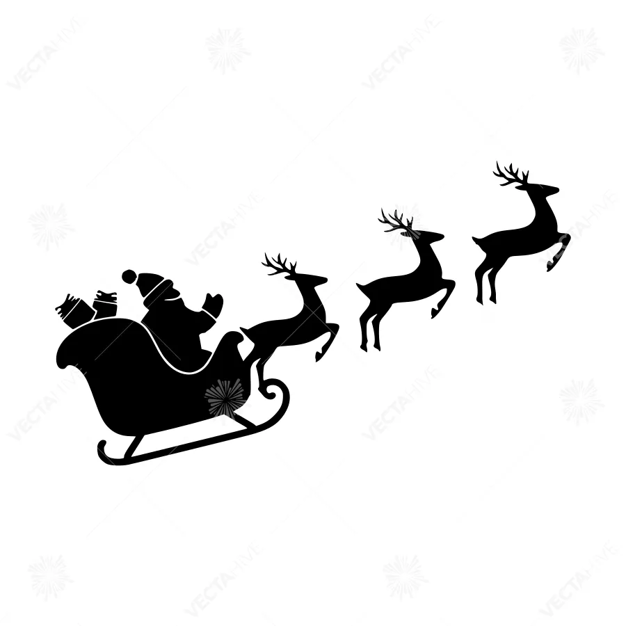 Santa Claus Sleigh Silhouette
