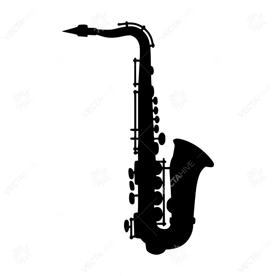Black Silhouette Saxophone Illustration