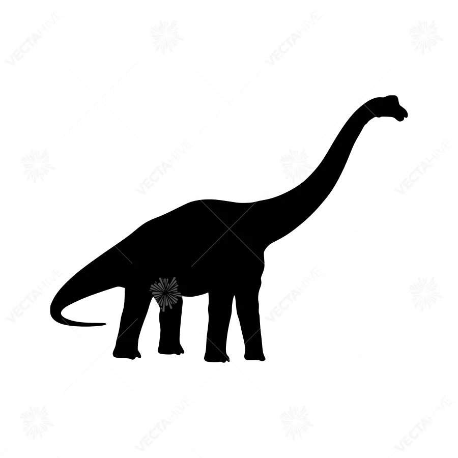 Silhouette Dinosaur Illustration - Long Neck Brachiosaurus