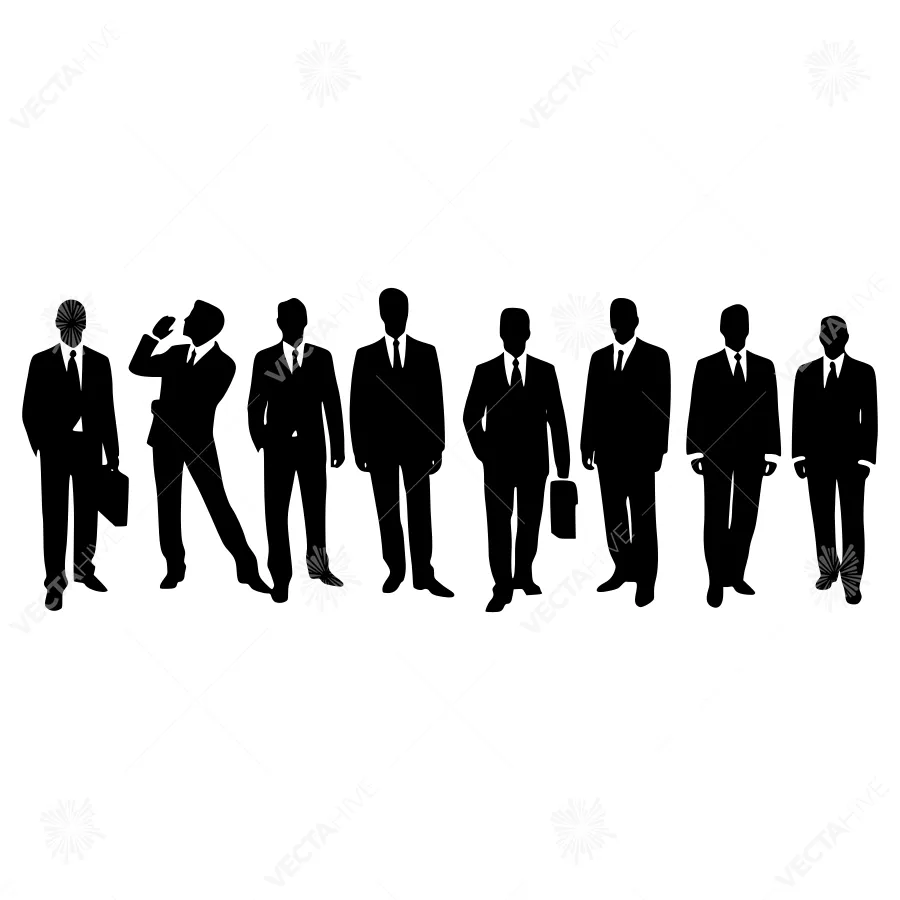 Black Businessmen Silhouettes - Professional Vector