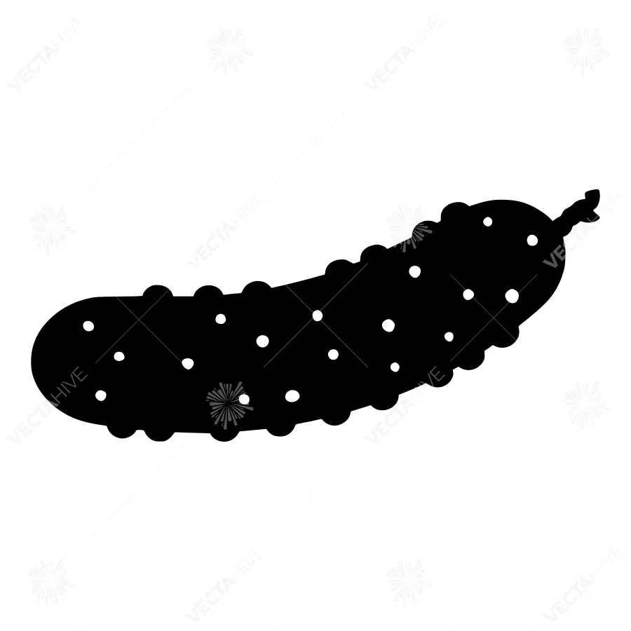 Black Cucumber Silhouette Vector Illustration