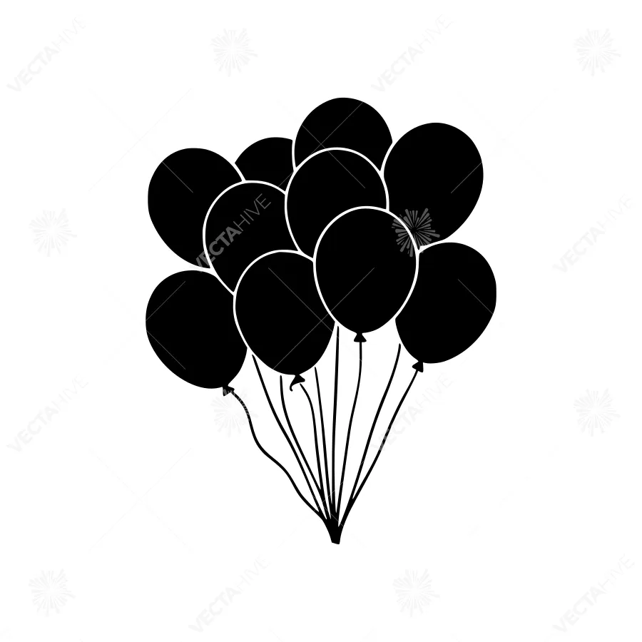 Black Balloons Silhouette Celebration