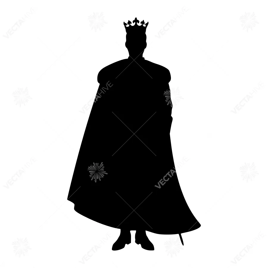 King Silhouette - Regal Crown Vector