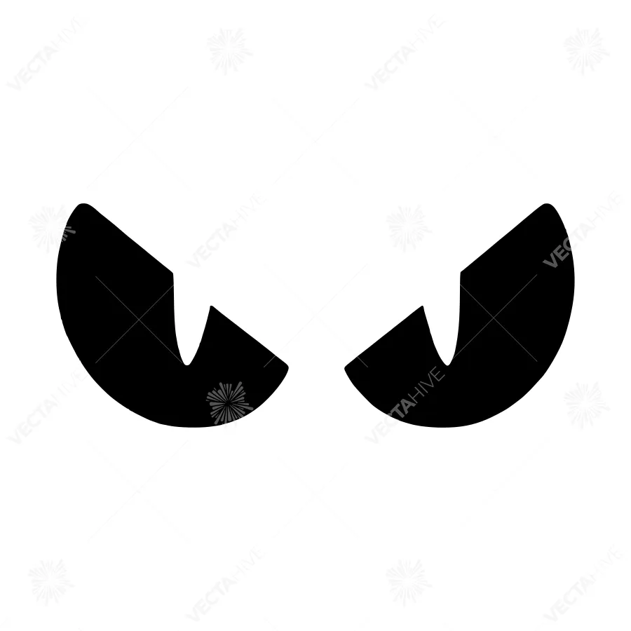 Evil Eyes Vector Icon - Black Outline