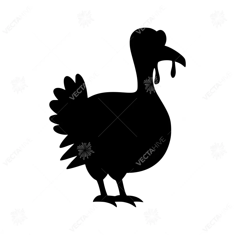 Black Turkey Silhouette Vector Icon