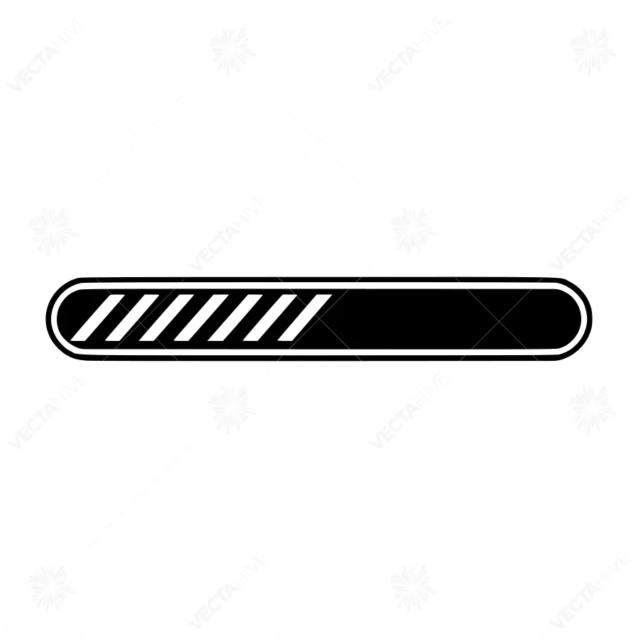 Progress Bar Icon - Black & White Vector