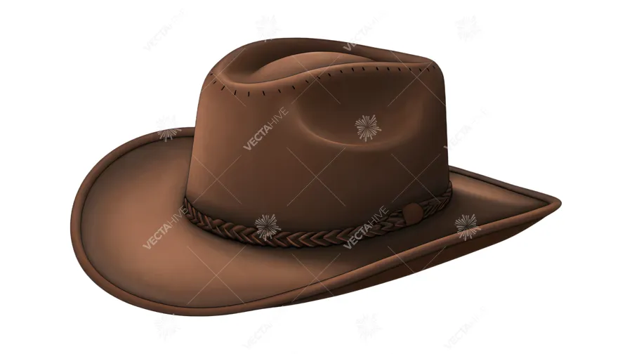 Brown Leather Cowboy Hat - 3D Render