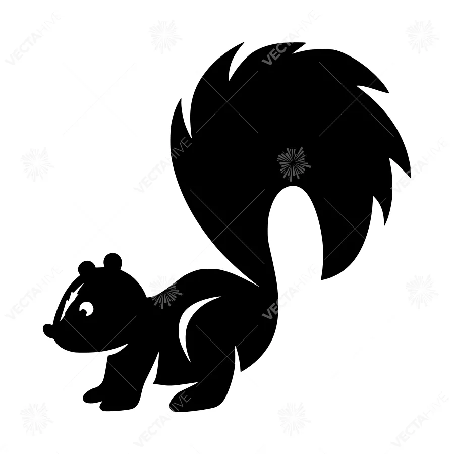 Silhouette Skunk Vector Illustration