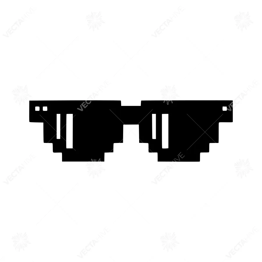 Pixelated Sunglasses - Retro 8-Bit Graphic