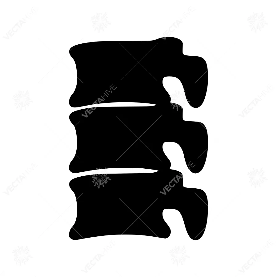 Spinal Vertebra Silhouette - Minimalist Vector