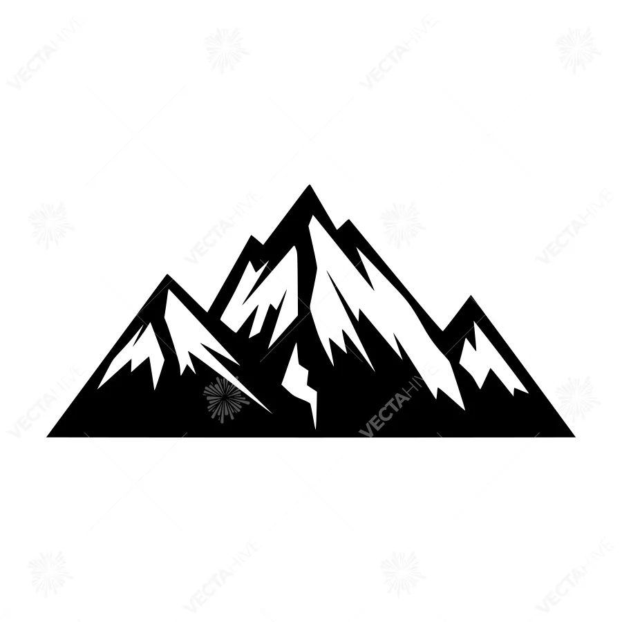 Black Mountain Silhouette Vector Graphic