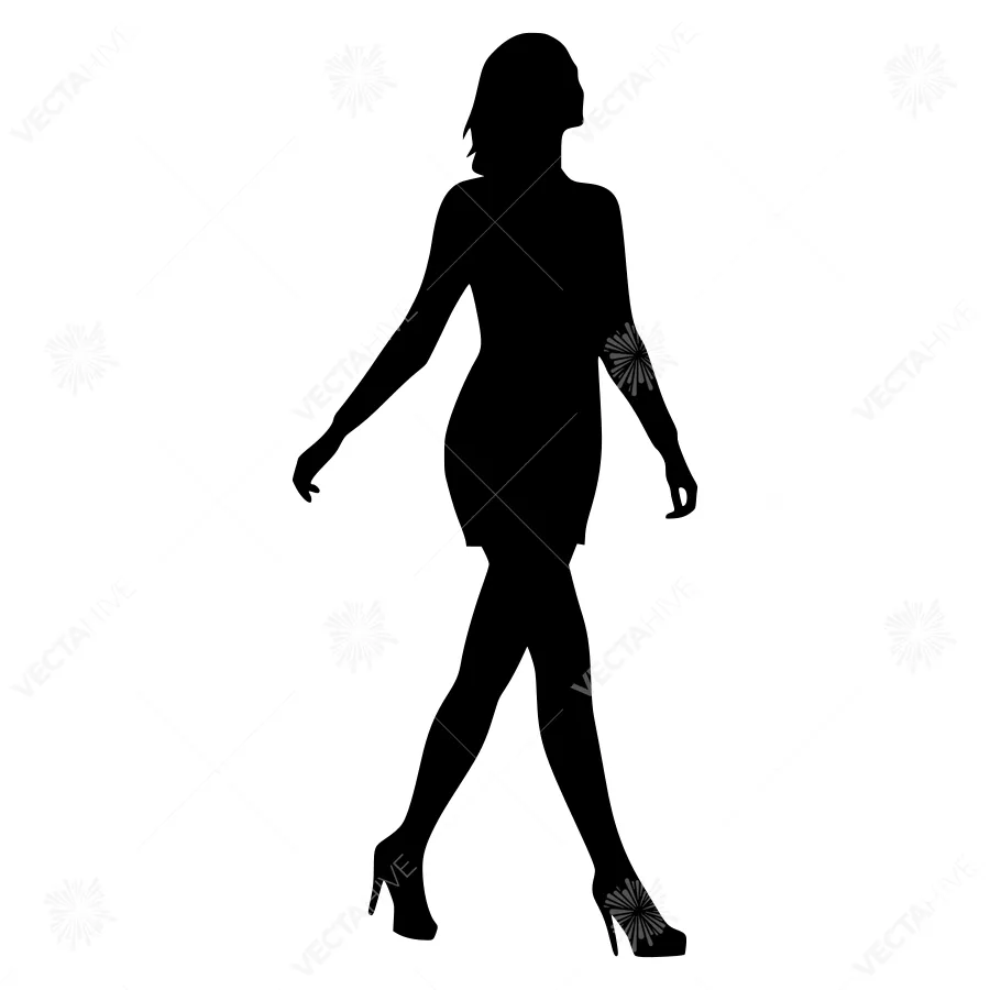 Silhouette Woman Walking - Fashion Vector