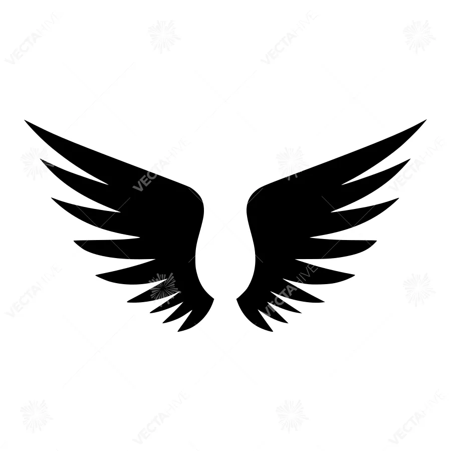 Black Wings Icon - Simple Vector Illustration
