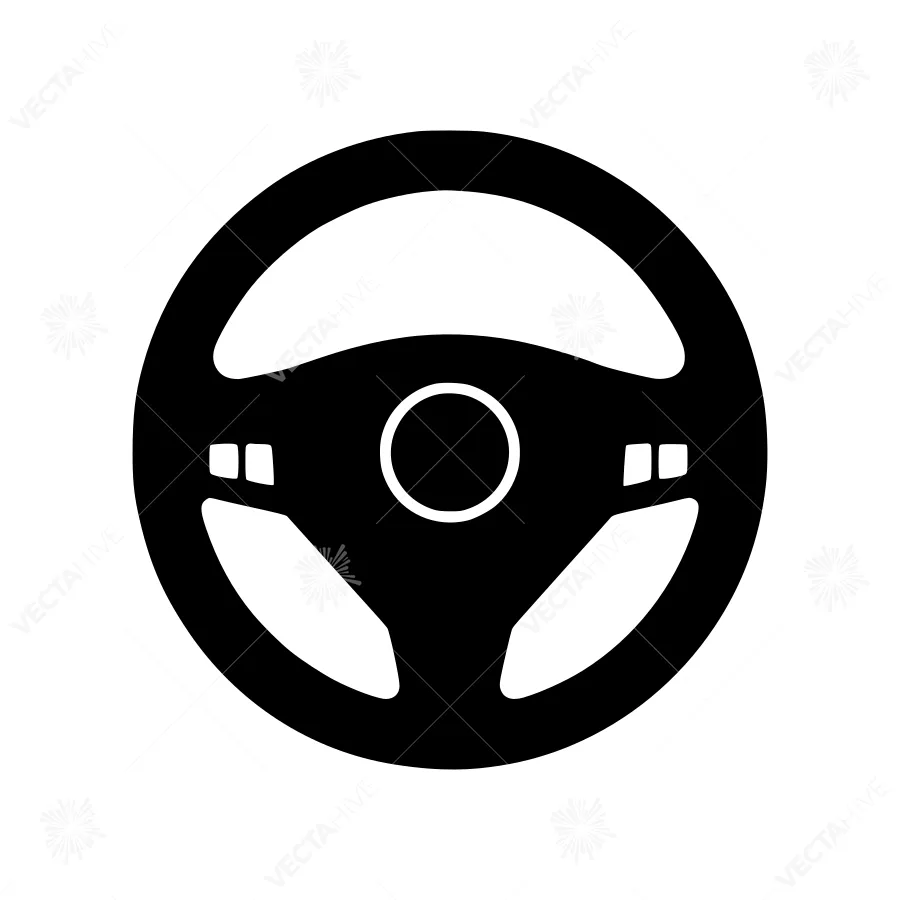Steering Wheel Icon - Vector Illustration
