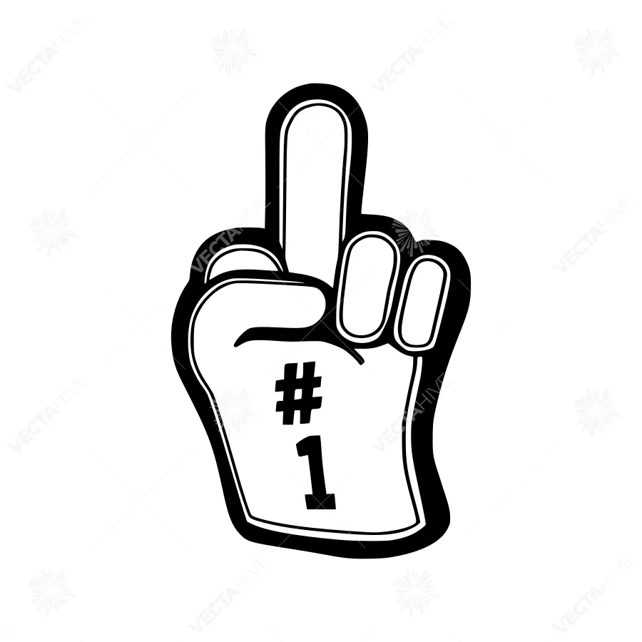 Foam Finger Number One - Vector Illustration