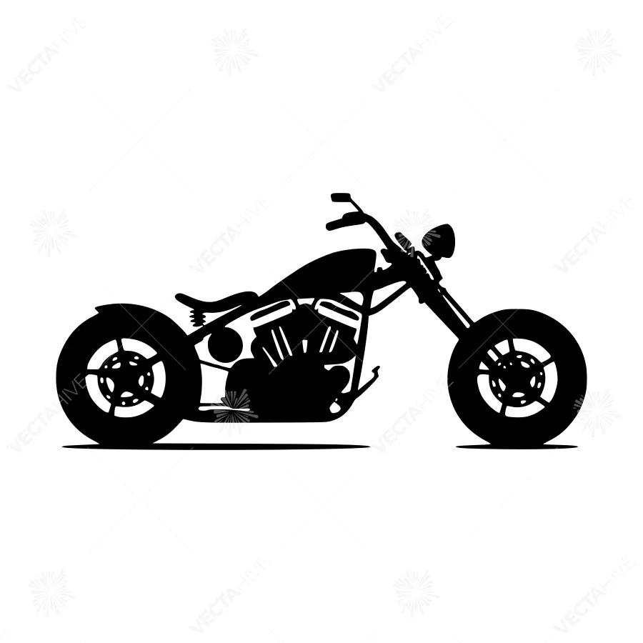 Black Motorcycle Silhouette Vector Illustration