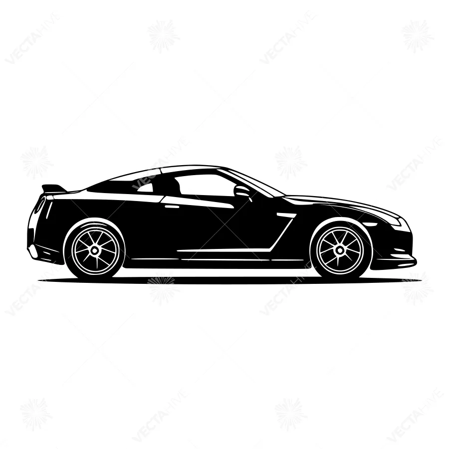 Black Nissan Skyline Silhouette