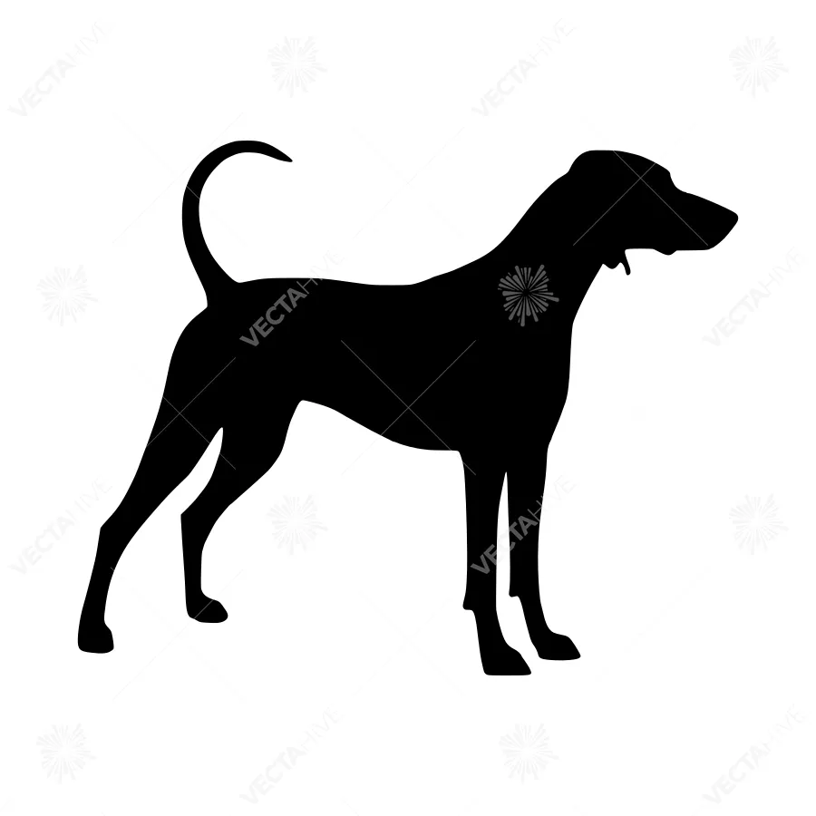 Black Dog Silhouette Vector Illustration