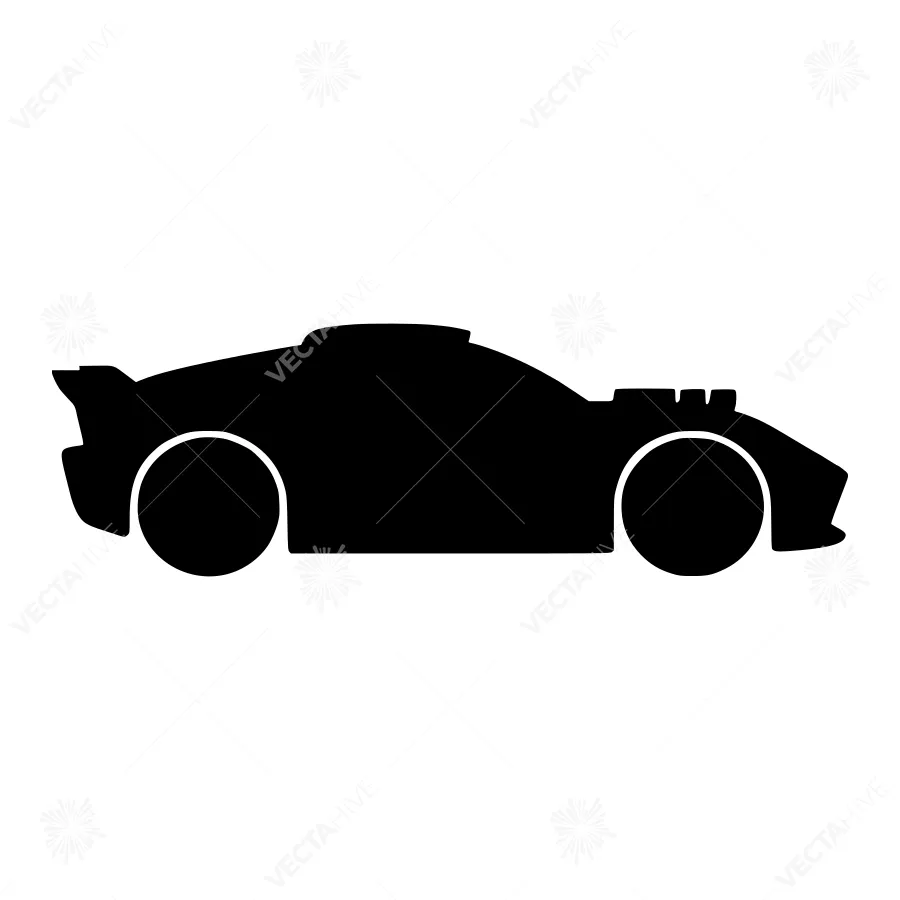 Racing Car Silhouette Vector Icon