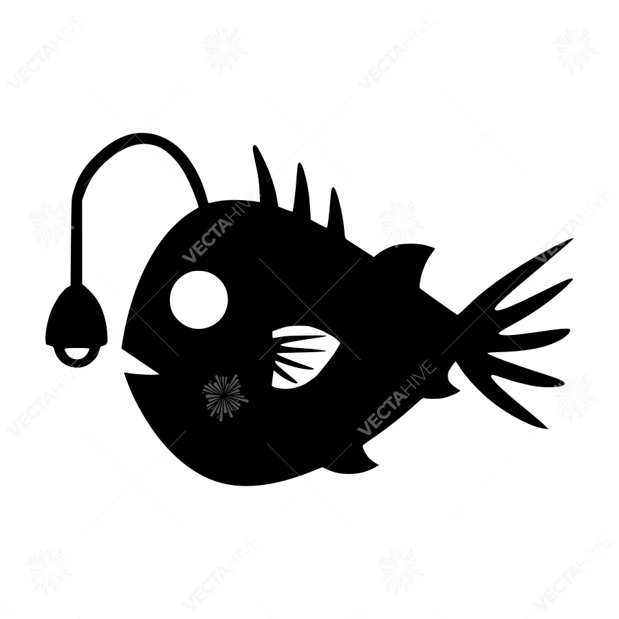 Venture Angler Illustration - Black Silhouette