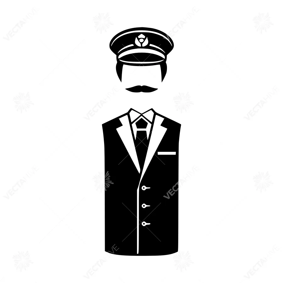 Pilot Silhouette Vector Illustration