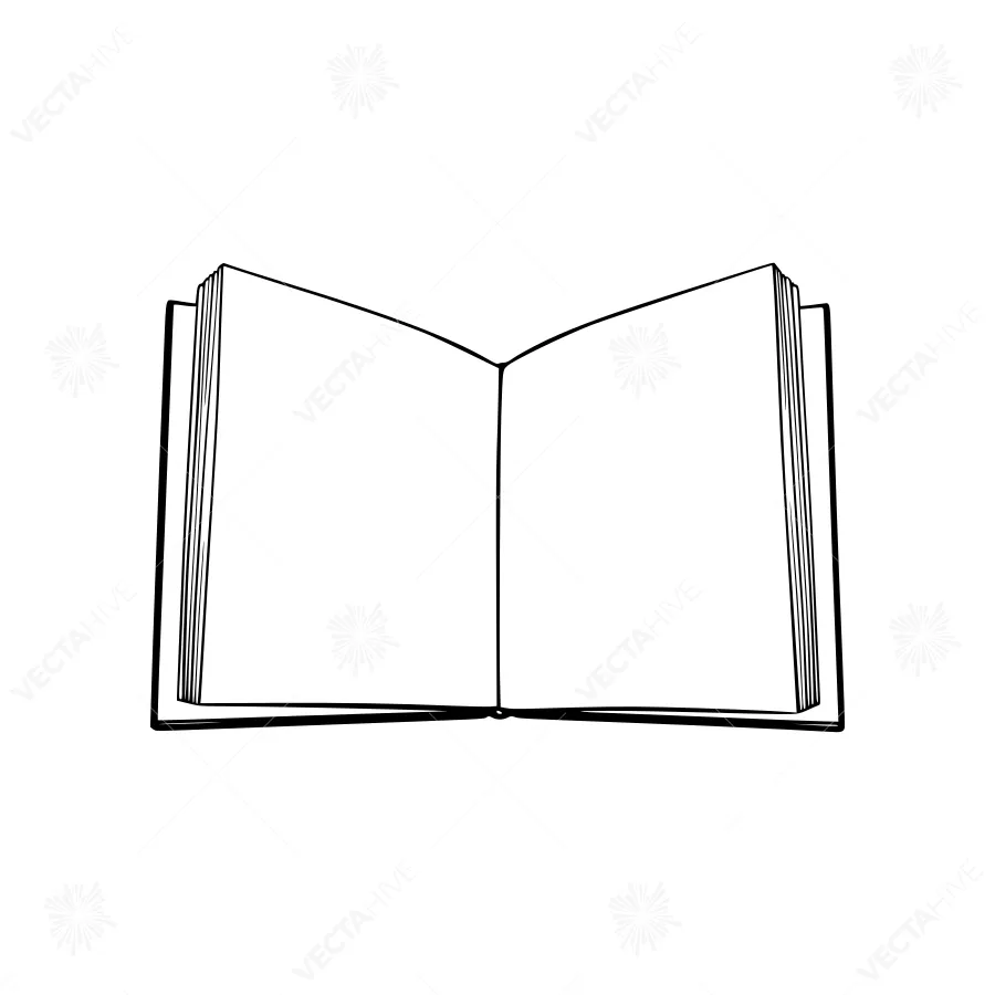 Open Book Sketch - Minimalist Design