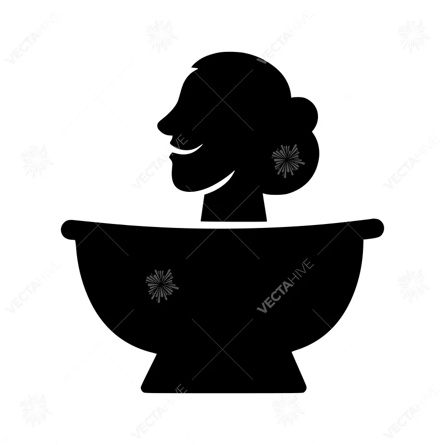 Silhouette Woman in Bath Icon