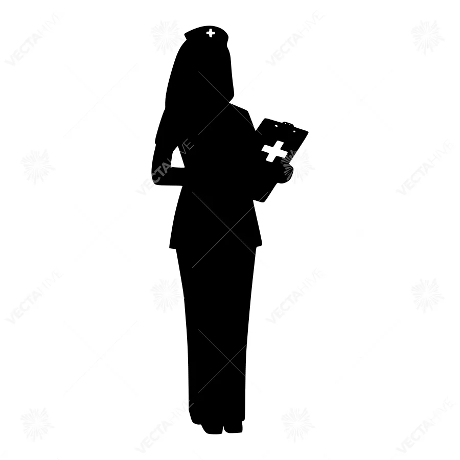 Nurse Silhouette Medical Icon