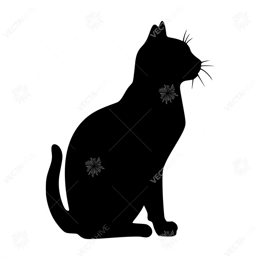 Black Cat Silhouette Vector Illustration