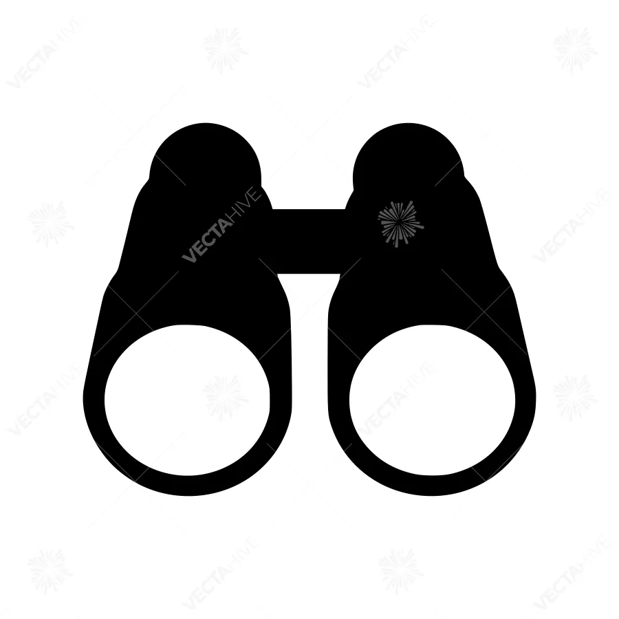 Black Binoculars Icon - Vector Illustration