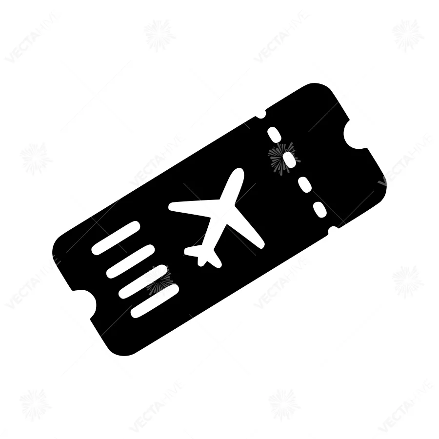 Airplane Ticket Icon - Travel Vector