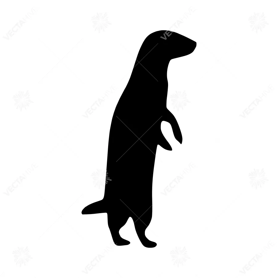 Black Badger Silhouette Vector Illustration