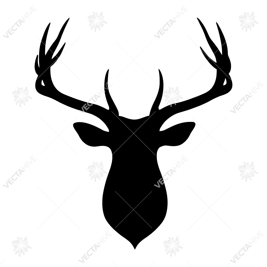 Silhouette Deer Head Graphic