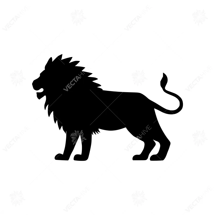 Silhouette Lion Graphic - Black Animal Vector
