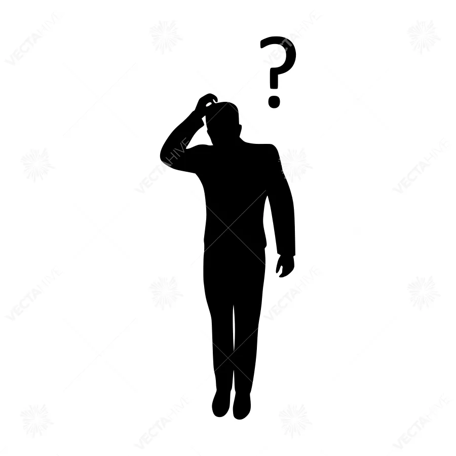 Silhouette Man Question Mark - Doubtful Thinking